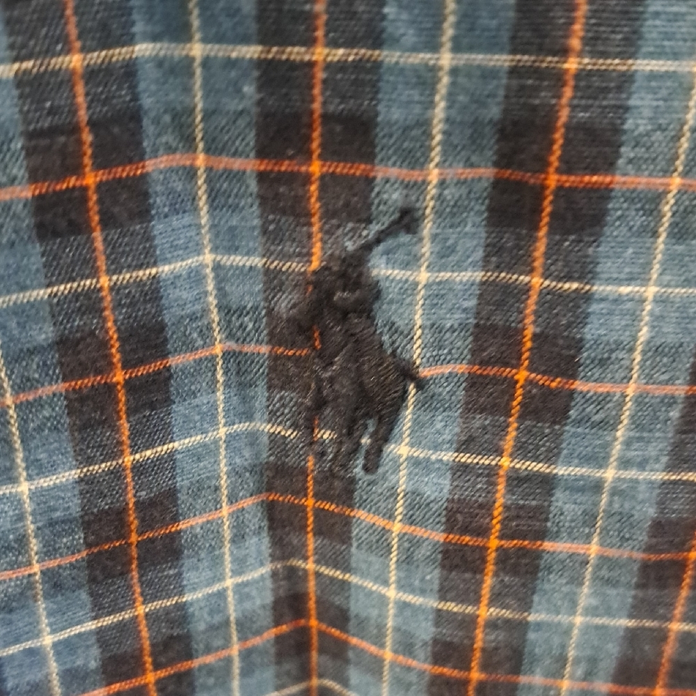 Ralph Lauren Men's Casual Blue and Brown Plaid Shirt - Picture 2 of 4